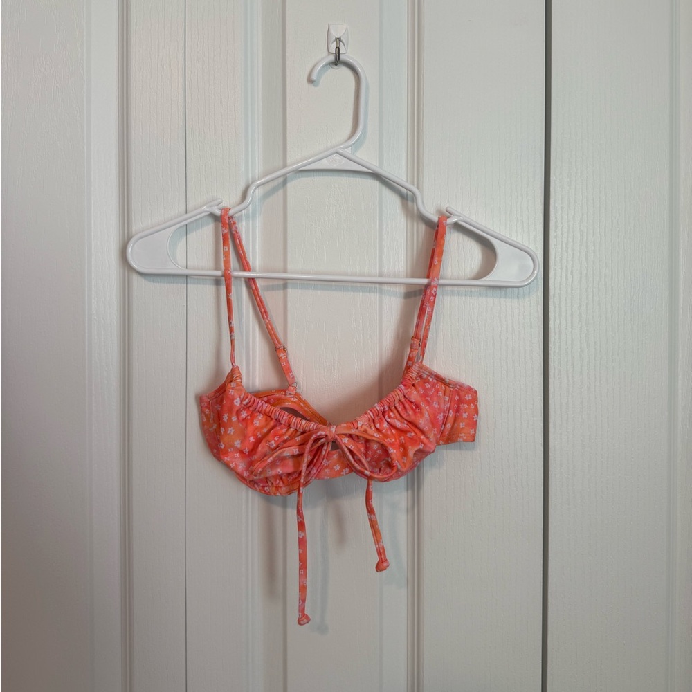 Kulani Kinis Vibrant Orange Floral Bikini Top